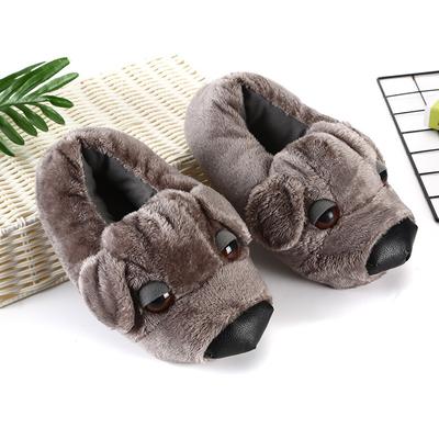 Funny Slippers Unisex Winter Dog Cartoon All-inclusive Thick Cotton Slippers Couples Cute Warm Home Plush Shoes Women One Size