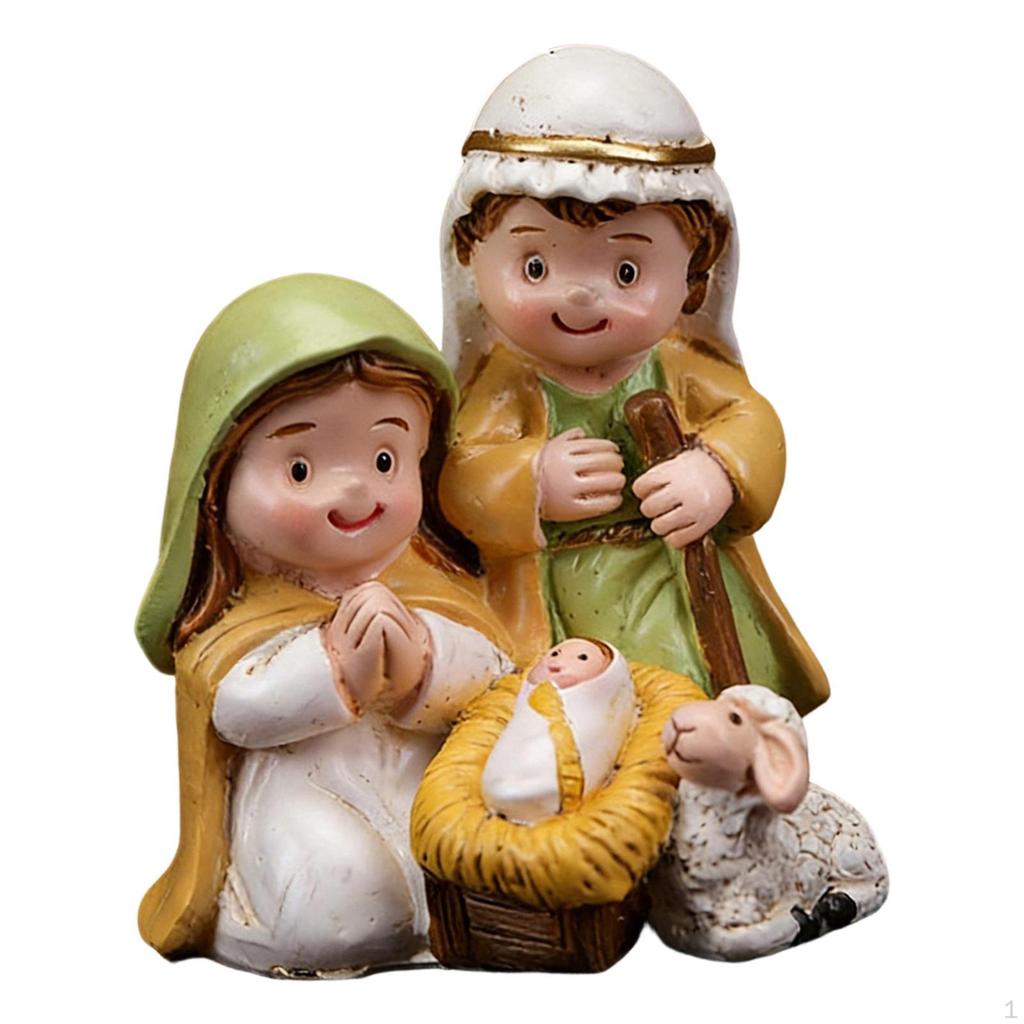 Christmas Nativity Scene Statue Holy Family Collection Gift Craft, Tabletop Ornament, Jesus
