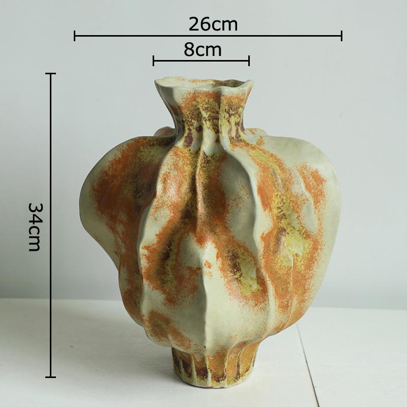 Unregelmäßige Form Keramikvase Kreativer Retro Blumentopf Tischdekoration Blumenarrangement Florale Vasen Raum Ästhetische Dekoration