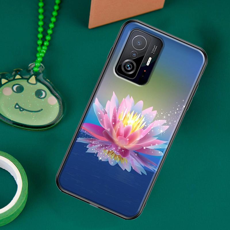 Lotus Blue White Flowers Case For POCO F5 X5 X3 Pro X4 F4 GT F3 M5s C40 Cover For Xiaomi 13 12 Lite 11T 12T Pro 12X