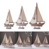 Wood Sail Boat Crafts Miniature Sailing Boat for Tables Housewarming Gifts