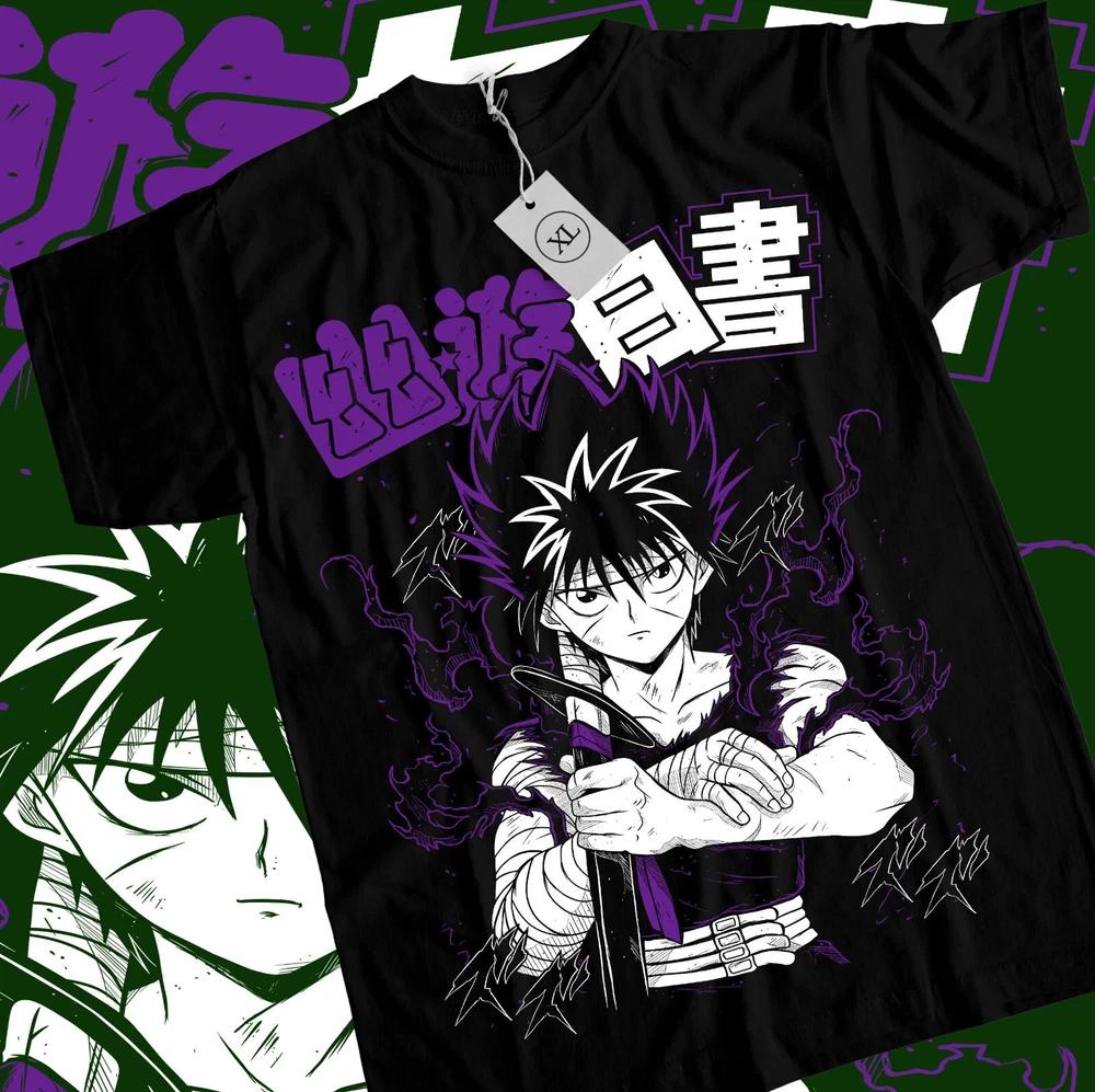 Anime Kuwabara Kurama Hiei Yu Yu Hakusho Graphic Black TShirt Size S4XL S