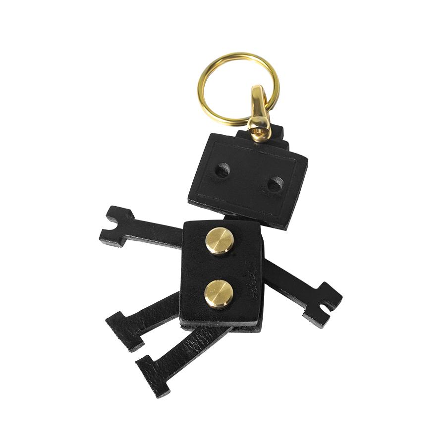 Handmade Genuine Leather Robot Keychain -Unique Top-Grain Leather Pendant Charm for Keys, Bag, Backpack Decor