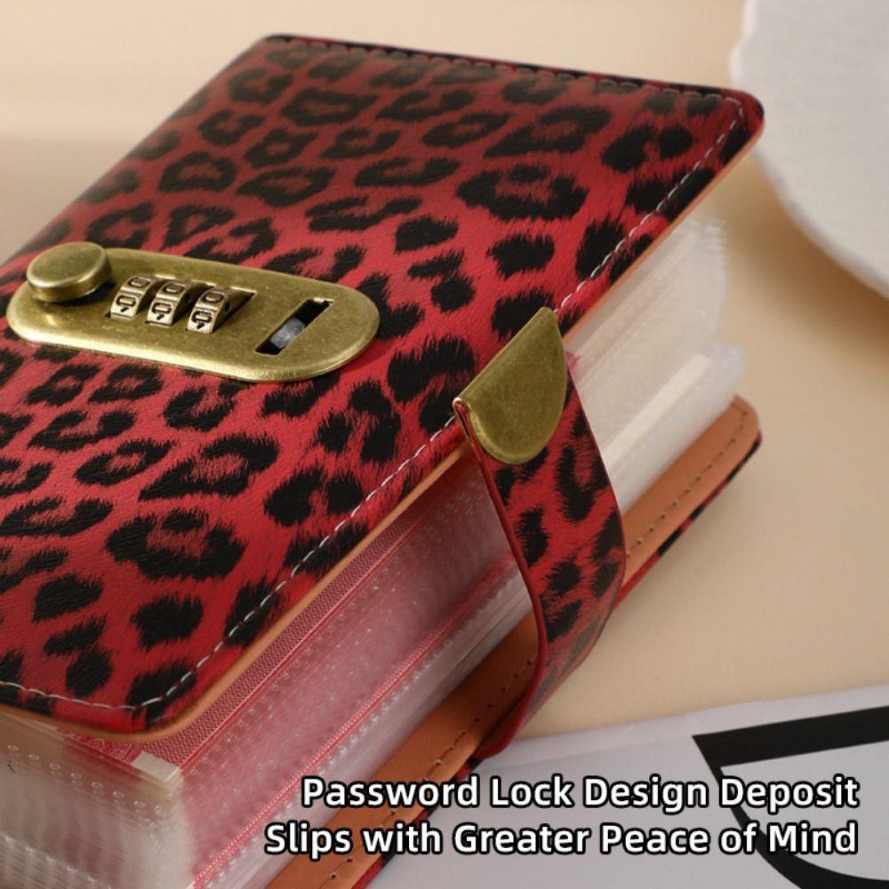 Leopard print Money Saving Binder Savings Wallet Notebook Office Stationery Supplies