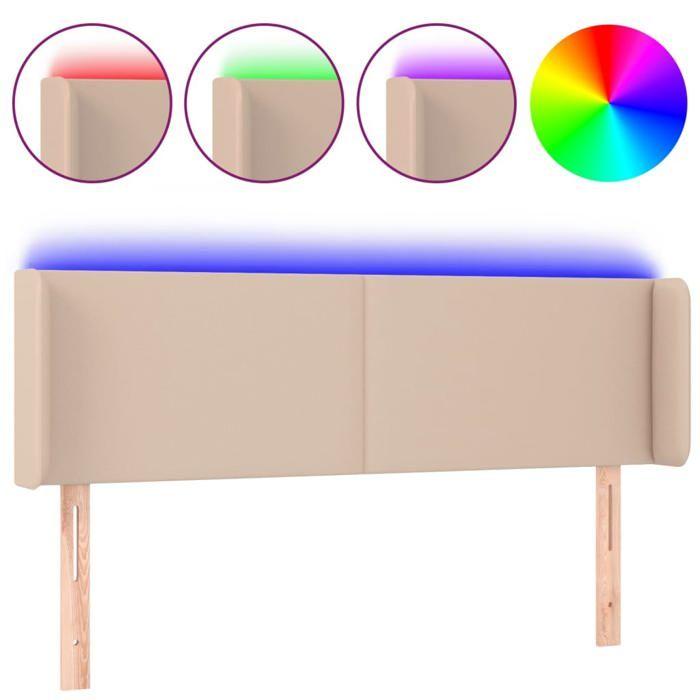 VidaXL LED Headboard Bedroom Furniture Double Bed Accessory Head of Bed Frame Interior Cappuccino 3123051