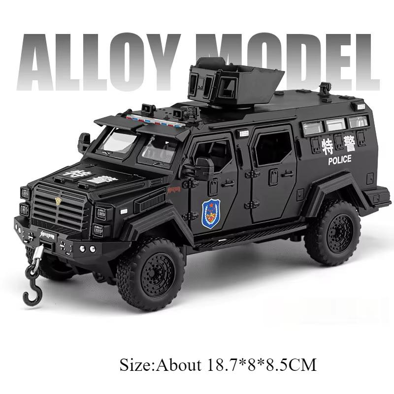 

1:32 VDV Armored Vehicle Sabertooth Model Toys Diecast Car Front Wheel Steering Doors Opened Sound Light Light Cars Kid Toy Gift