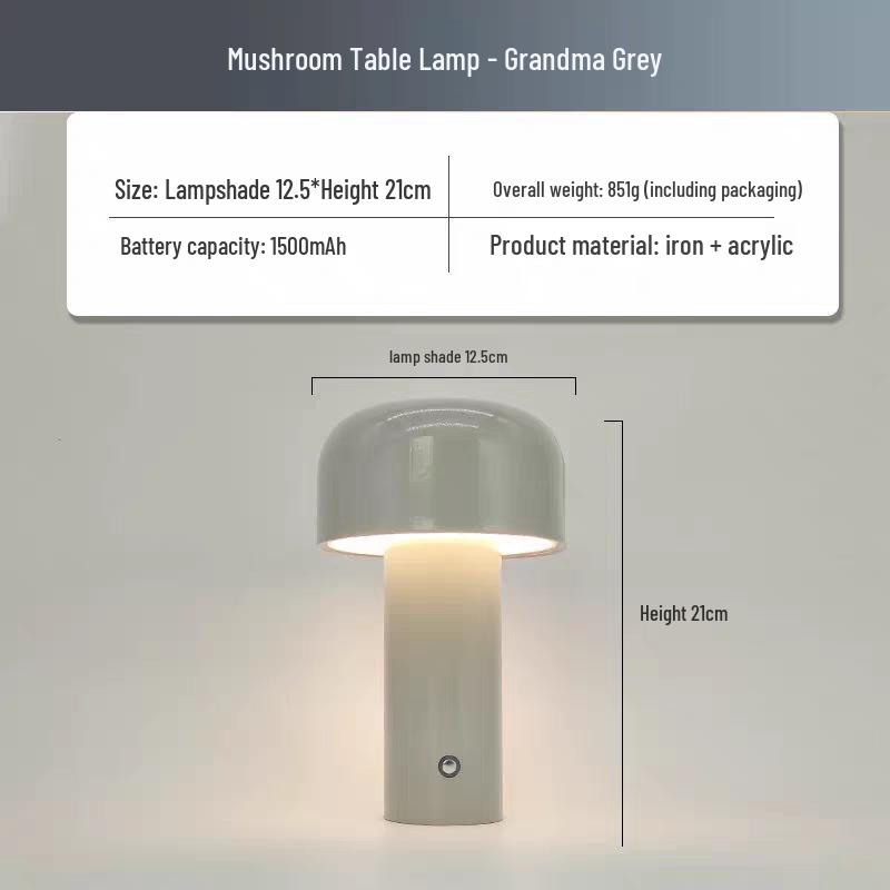 Nordic Style Mushroom Desk Lamp: Creative Bedside, Bar, Bedroom Atmosphere Light