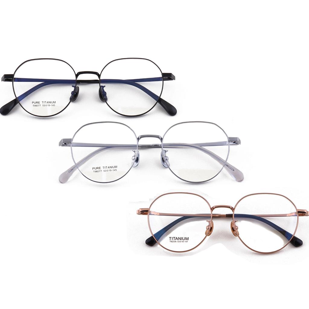 Peisyeon Full Titanium Crown Panto Eyeglass Frames 50, 53