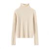 Lekasha Women's 100% Pure Cashmere Ribbed High Collar Knit Sweater