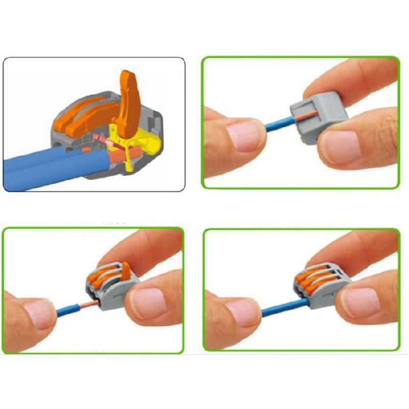 2 Pin, 3Pin, 5Pin Compact Wiring Terminal Block Fast Connector Push-In Conductor