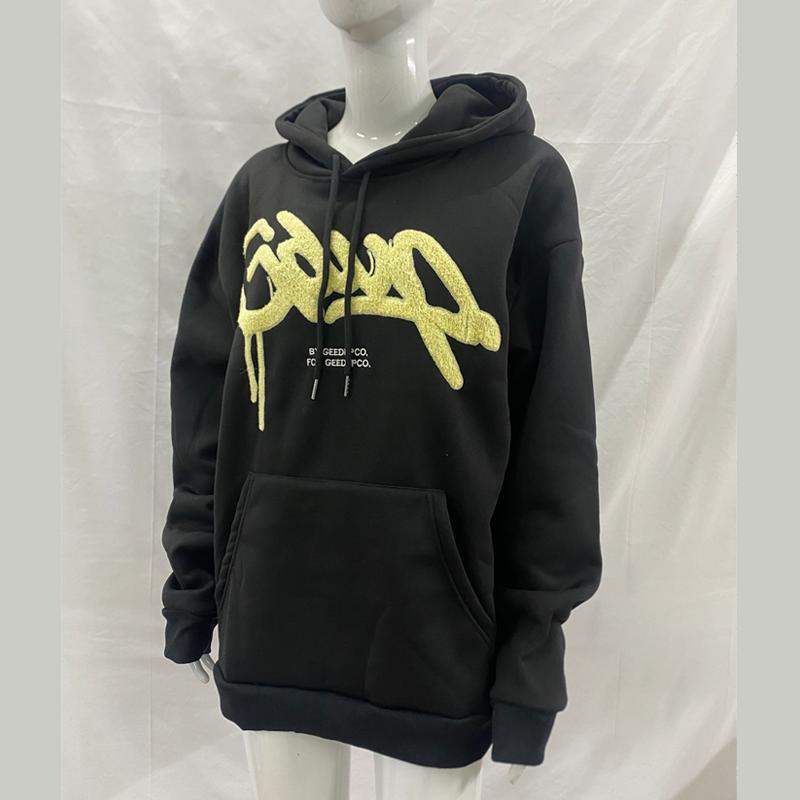 Europäischer und amerikanischer Streetstyle Retro-Buchstaben bestickter Hoodie