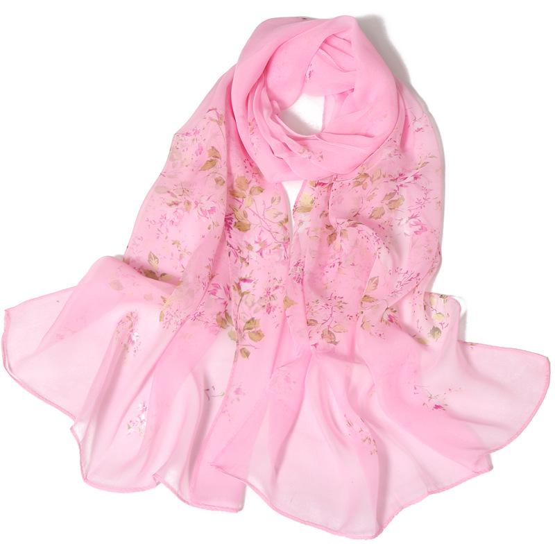 

Женский летний шелковый шарф: Узор розы, Солнцезащитный, Пляжное полотенце, Легкое, Длинное и тонкое 160