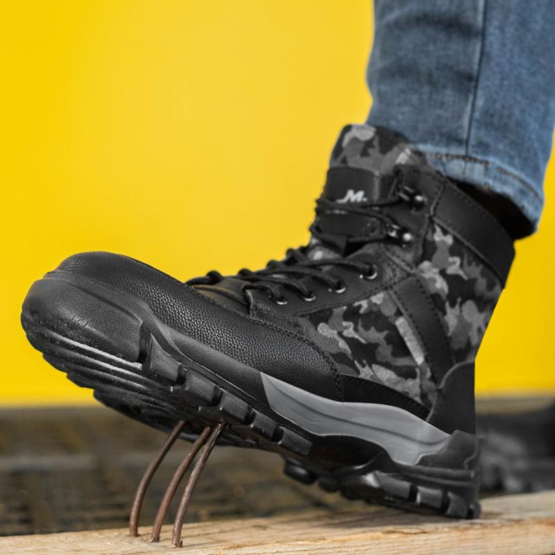 Autumn Winter Shoes Men Boots Indestructible Shoes Puncture-Proof Safety Shoes Men Work Boots Outdoor Hiking Shoes Protection