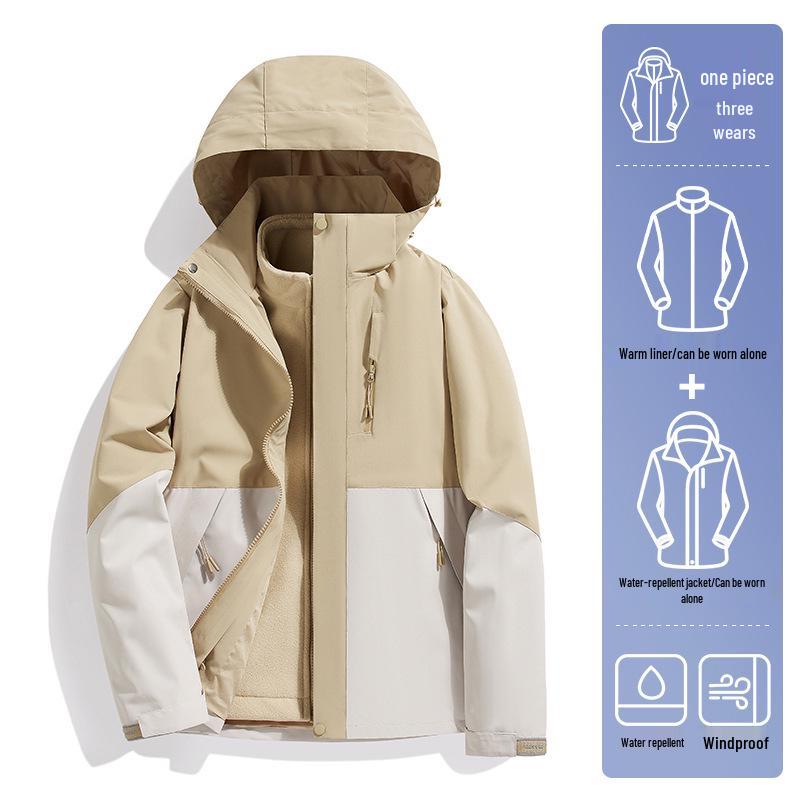 2024 Outdoor Mountain 3-in-1 Windproof & Light Rainproof Mountaineering Suit for Men & Women