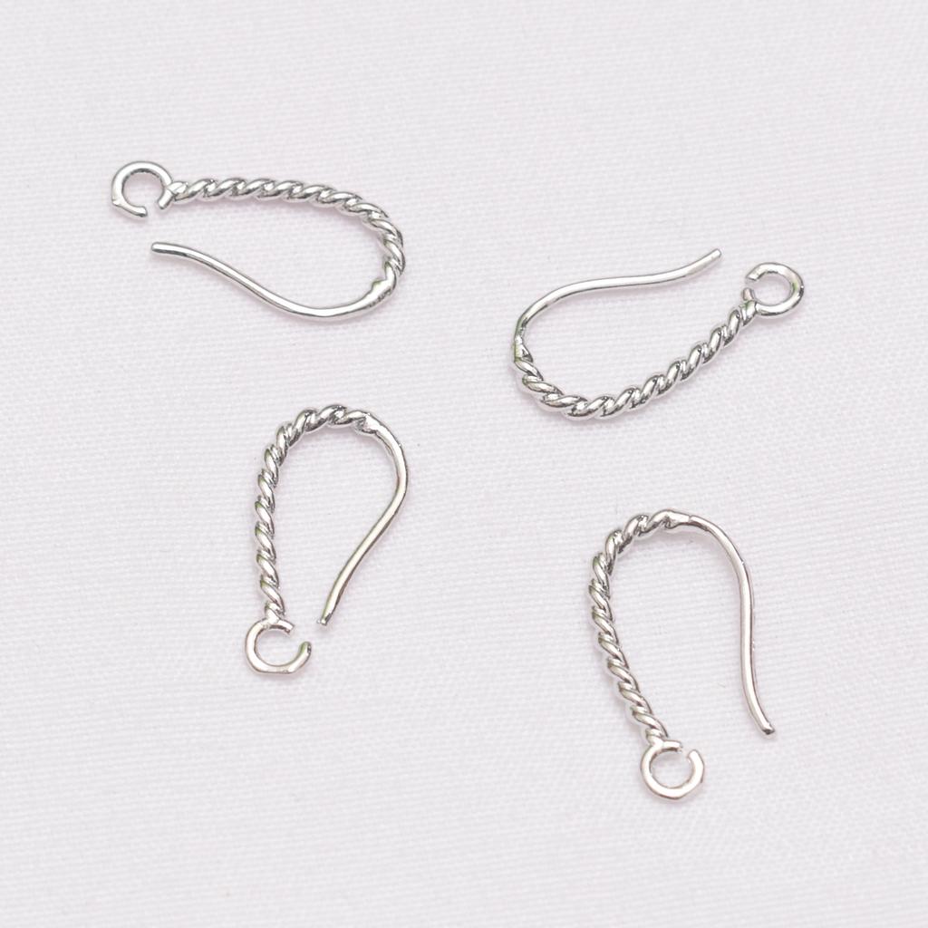 10pcs 18K Gold Ear Hook Material Pure Copper Twist Opening with Hanging Ear Hook DIY Handmade Glossy Earrings Accessories Batch