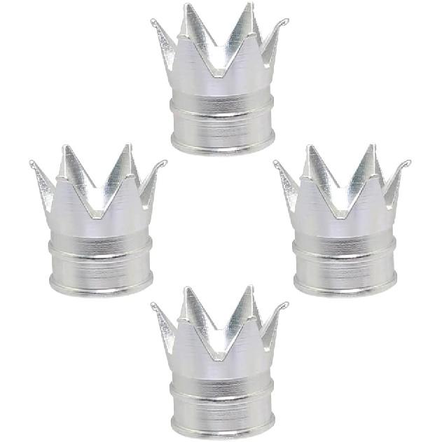 Senzeal 4PCS Crown Car Tire Valve Stem Caps Aluminum Alloy Air Caps Cover Dust Proof Tire Wheel Stem Caps Stem Covers Universal for Cars Bicycle