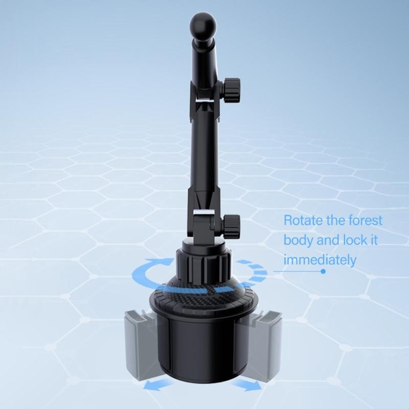 Vehicle Cupholder Tablets Bracket with Expandable Base for Pad 4-12.9inch Devices