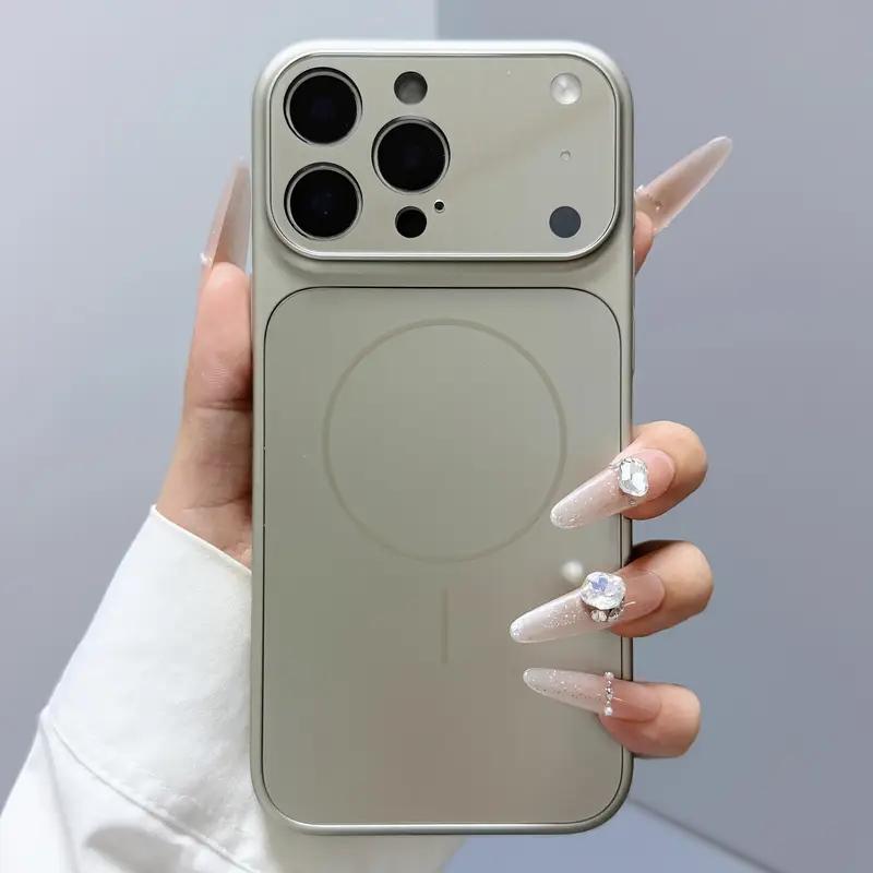 Original Nano Frosted Glass For Magsafe Wireless Charging Phone Case For iPhone 17 16 15 14 13 12 11 Pro Max Air Magnetic Cover