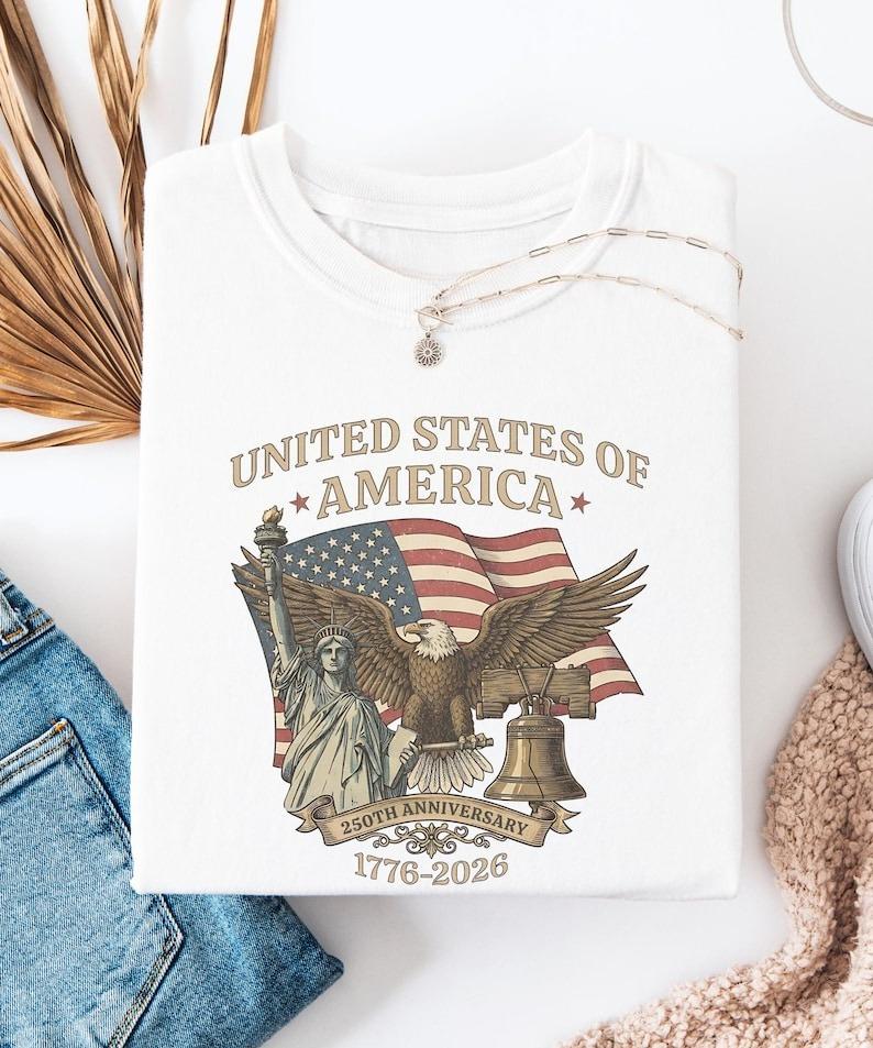 250th Anniversary Shirt Vintage Independence Day  Happy Birthday Unisex Tshirt Regular Short Sleeve Allmatch