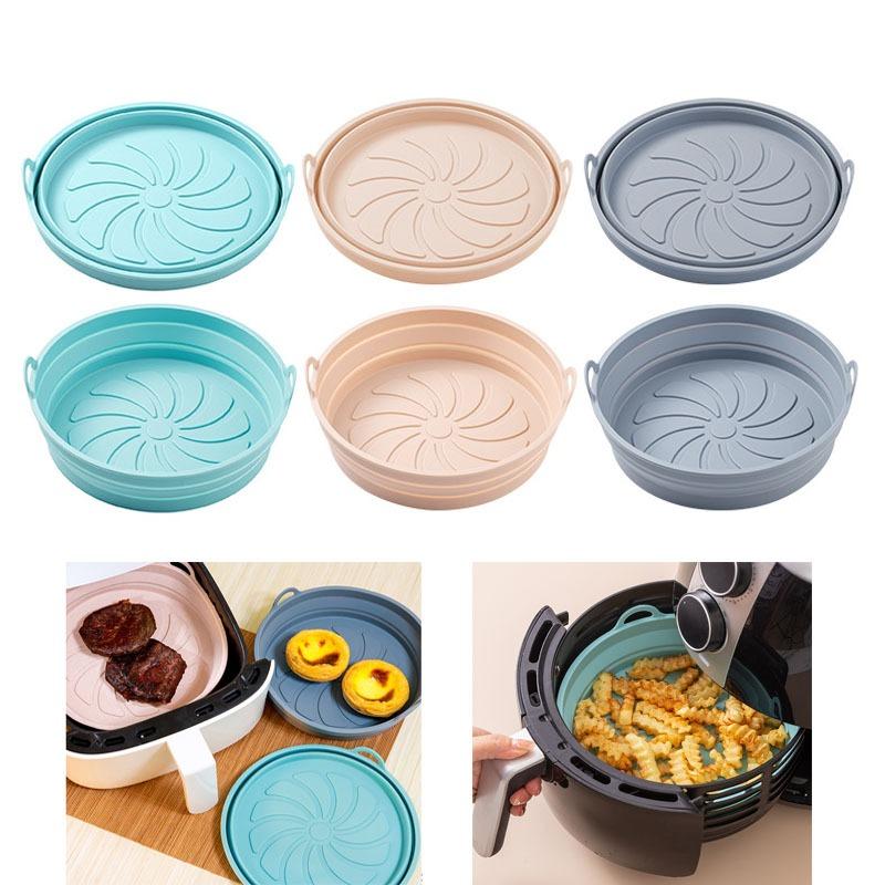 Round Collapsible Baking Sheet Air Fryer Silicone Pot Thick Reusable Silicone Square Air Fryer Liner Baking Tray Baking Utensils