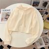 Damen Frühlings- & Herbst-Kapuzenpullover Locker, Koreanischer Schick & Hongkong-Stil, Trendige Kurze Jacke Top