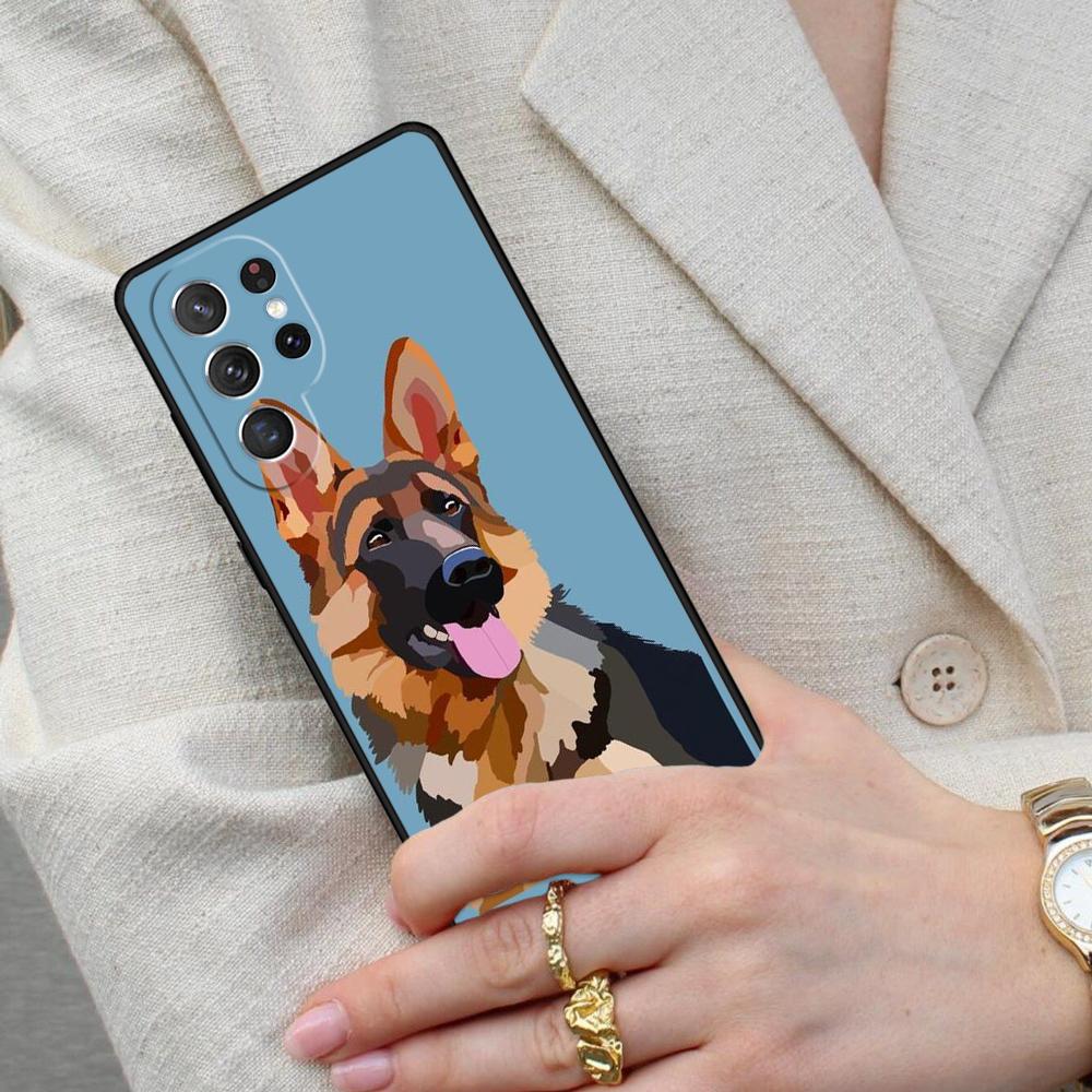 German Shepherd Dog Cartoon Cell Phone Case for Samsung Galaxy S26 Ultra S25 S24 S23 S22 S21 S20 Note10 Cover