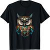 Steampunk Owl Vintage Engineering Wonder Dystopian Print T-Shirt