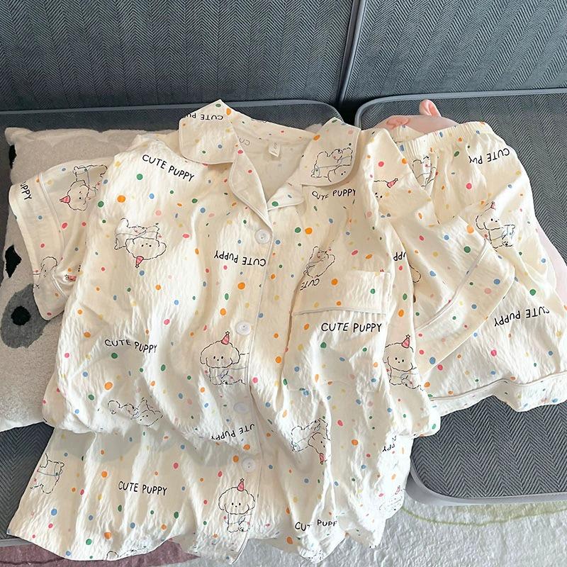 2025 Women's Summer Cloud Cotton Short Sleeve Pajama Set - Casual & Sweet