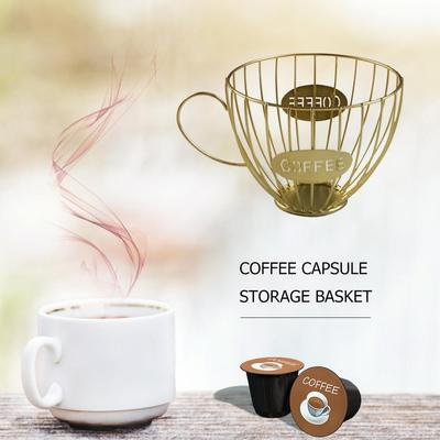 Kaffeekapselkorb, Vintage-Kaffeepad-Aufbewahrungsregal, multifunktionaler, langlebiger Espressopadhalter, hohles Kaffeezubehör