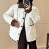 Contrast Color Thin Light Lapel Warm Short Loose Autumn Jacket
