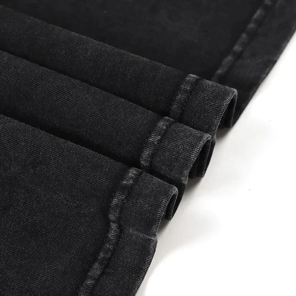 High quality men's vintage washed T-shirts hip-hop trendy short sleeved T-shirts fashionable oversized T-shirts