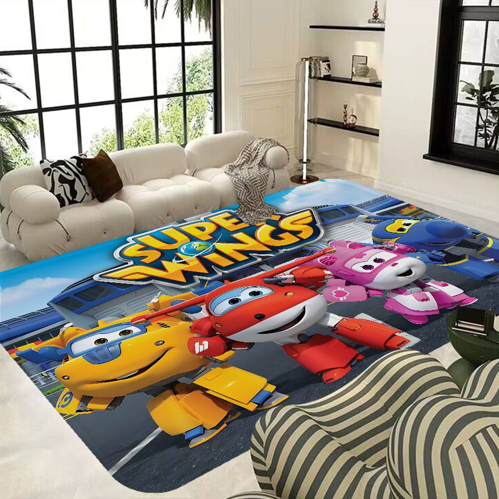 Anime Super Wings Door Mat Washable Non Slip Living Room Sofa Chairs Area Mat Kitchen Bedside Area Rugs