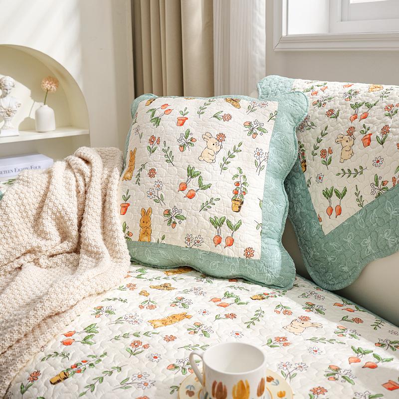 Four Seasons Universal Twill Cotton Cartoon Printed Sofa Cushion Modern Simple Non-Slip Sofa Cushion Towel
