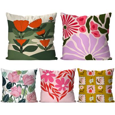 1 Stück Blumen Pflanzen Kissenbezug Quadratisches Kissen Schlafzimmer Sofa Freizeit Komfort Kissen Auto Wohnzimmer Heimdekoration 40X40