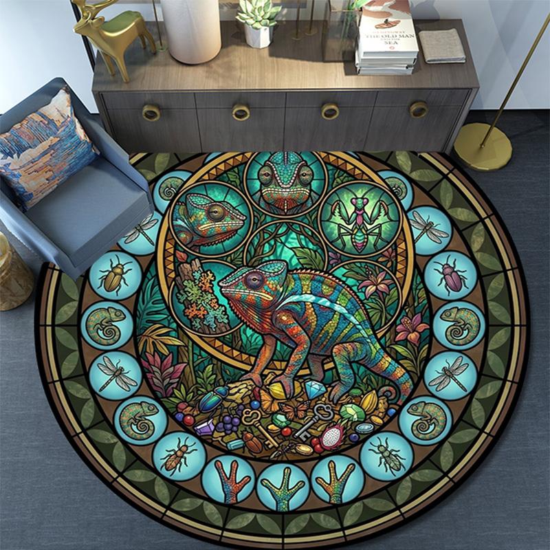 Aquatic Life Mandala Round Area Rug Under Office Chairs Bedroom Living Room Home Decor