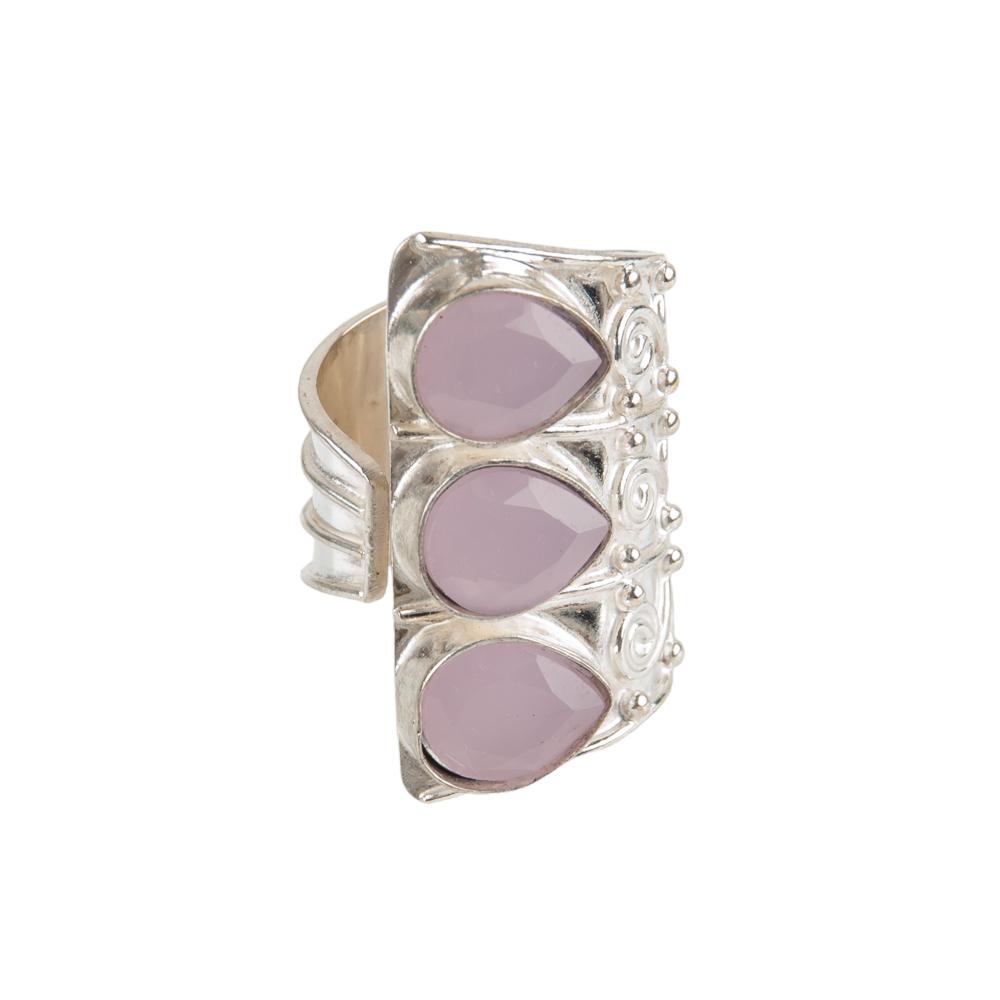 Rose Chalcedony Gemstone 925 Sterling Silver Jewelry Ring For Anniversary Gift RR-20-13