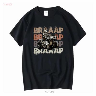 Quad ATV T Shirt Braaap 4 Wheeler Mud Riding Bike Wheeling Long or Short Sleeves Vintage Washed Stylish Unisex Comfortable