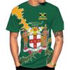 Jamaica Flag Emblem Graphic T Shirt For Men 3D Print Jamaican T-Shirt Tops Short Sleeve O Neck Mens Tee Shirts Streetwear