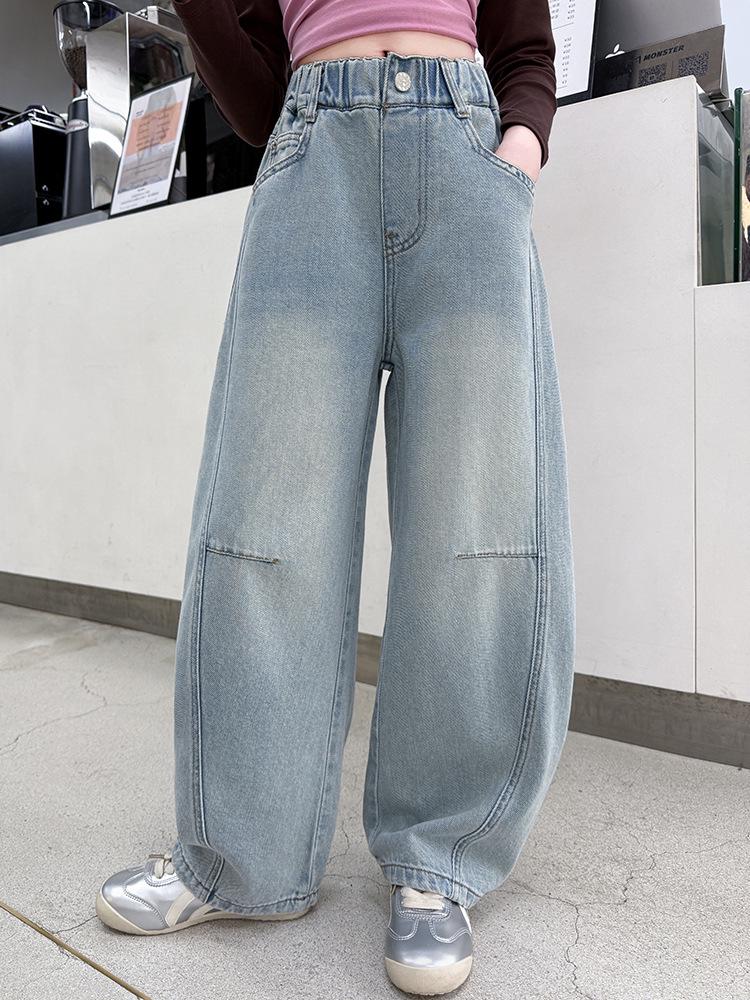 Mädchen 2025 Lässige Modische Weite Gerades Bein Hosen für Frühling/Herbst