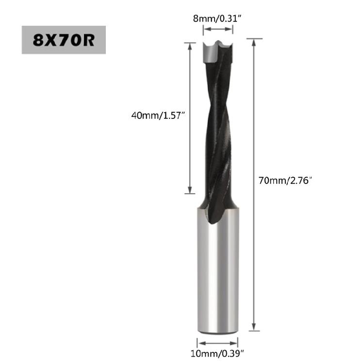 Two Flutes Woodworking Gang Drill Bits Blind Hole Drilling Head 70mm Length