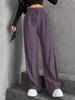 2026 Autumn/Winter Women's Solid Color Wide-Leg Pants: High Waist Drawstring with Elastic Waist for Casual Wear