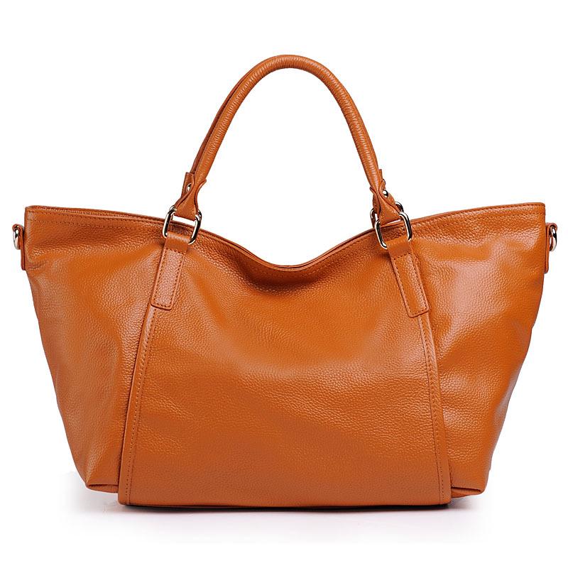 

2024 Европейская и американская модная женская кожаная сумка большой вместимости - через плечо в стиле кроссбоди коричневый