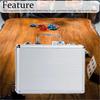 Aluminum Attache Case with Lock and Handle Protection, Game Card Storage Organizer, Silver