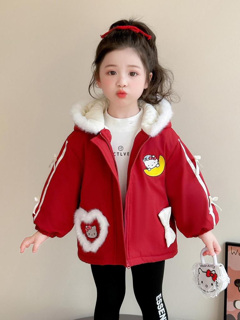 Girls' Cartoon Quilted Cotton Coat - Winter 2025 Fashion for Baby & Kids