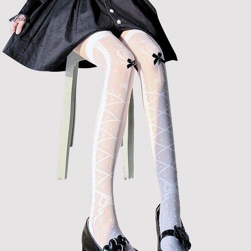 Lolita Pantyhose, Sweet And Uncropped Pineapple Bottoming Socks, Pure Desire Stitching, Small Floral Stockings