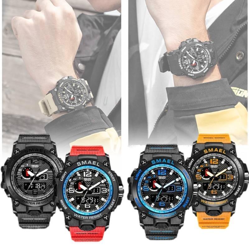 Rugged Smael Men's Military Watch Luminous Alarm Sport Wristwatch Durable 50m Waterproof