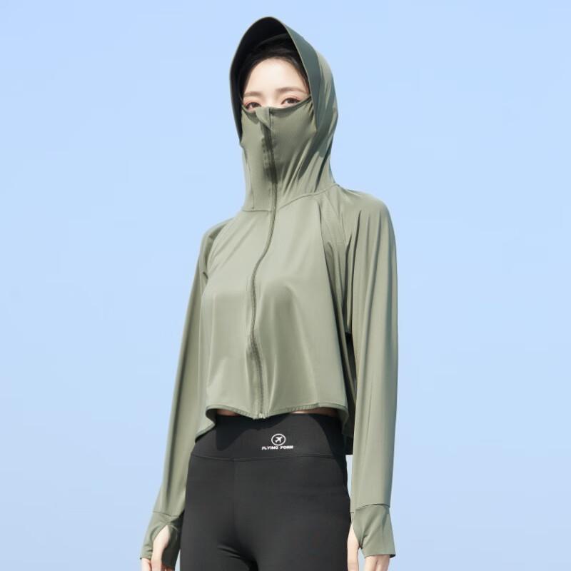 Miling Women s Hooded Ice Silk UV Protection Outdoor Shirt One Size