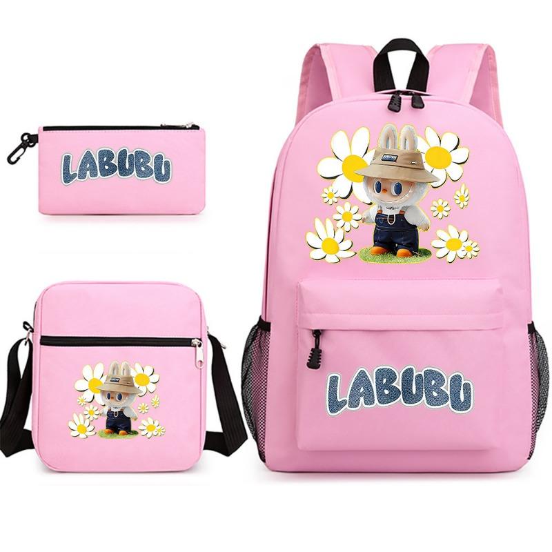 School Bag Peripheral Printing Student Trend Backpack Shoulder Pencil Bag 3-piece Set