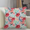 Bedroom Living Room Home Decor Cushion Cover Poppy Flower Pattern Pillowcase Square
