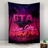 GTA Vice City Neon Logo Retro Game for Gamers Bedroom Man Cave Decor Art Tapestry for Dorm Room Wall Hanging